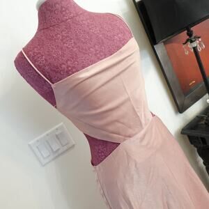 FIESTAR PINK CUT OUT STRAPPED SHINY MAXI DRESS